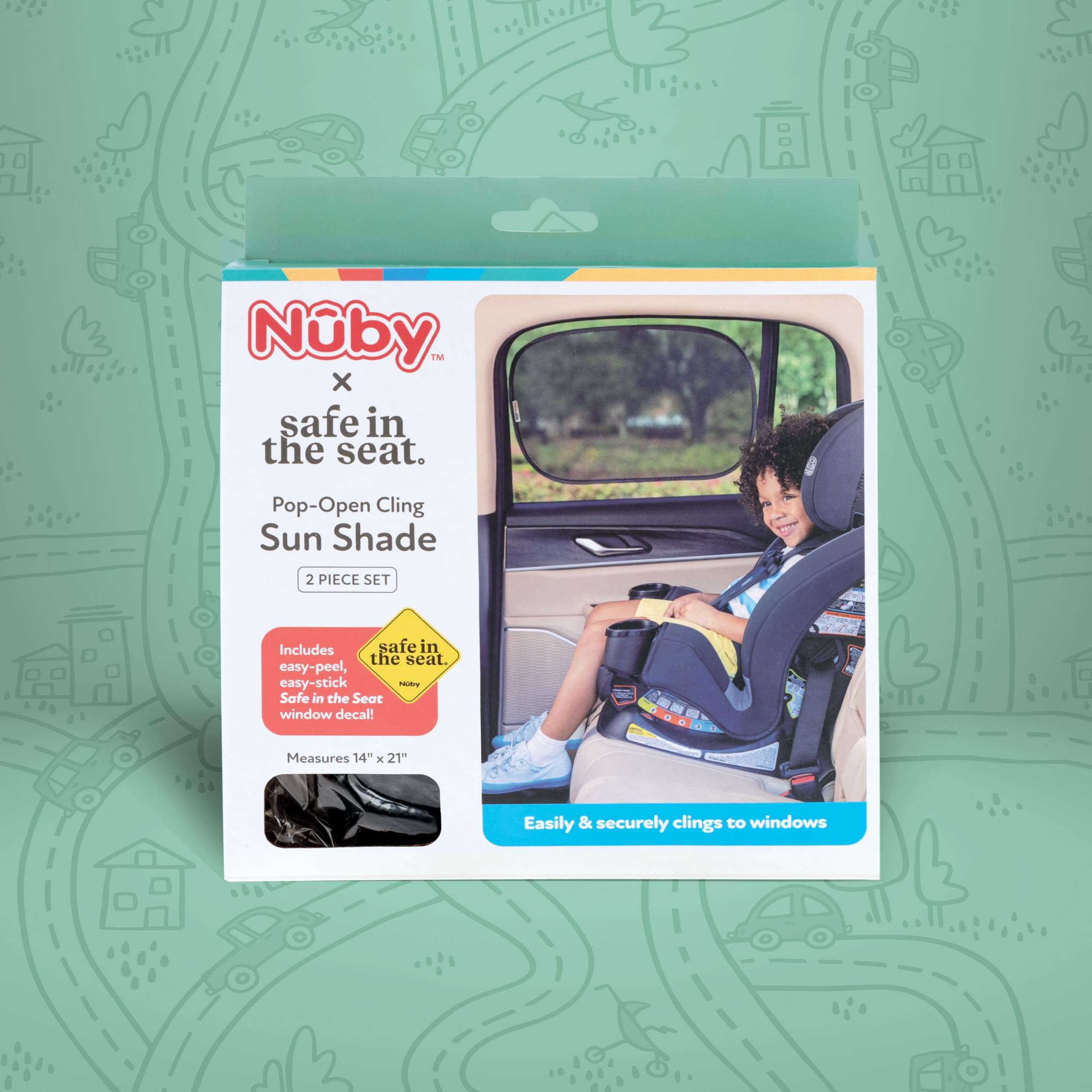 Amazon.com: Nuby x Safe in The Seat Car Sun Shades - 2 Pack | Car